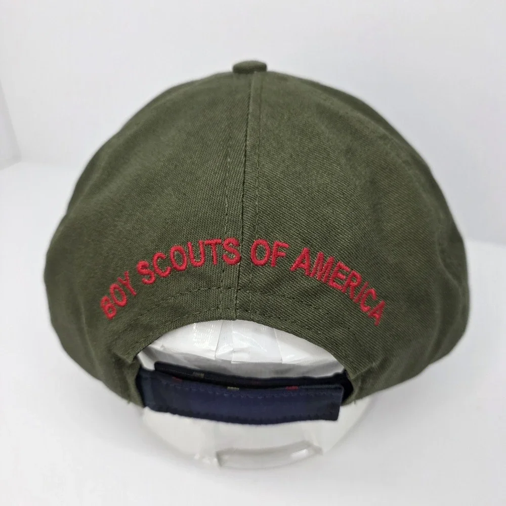 Boy Scouts of America Hat Youth S/M Green Striped Brim Adjustable Scout Cap